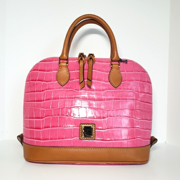 ❗SOLD❗ Dooney & Bourke | Snake Leather Zip Dome Satchel Purse - Picture 2 of 16